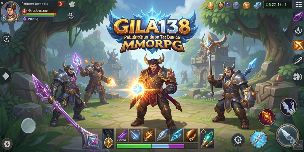 Screenshot gameplay GILA138 menampilkan pertarungan epik dan dunia yang luas.