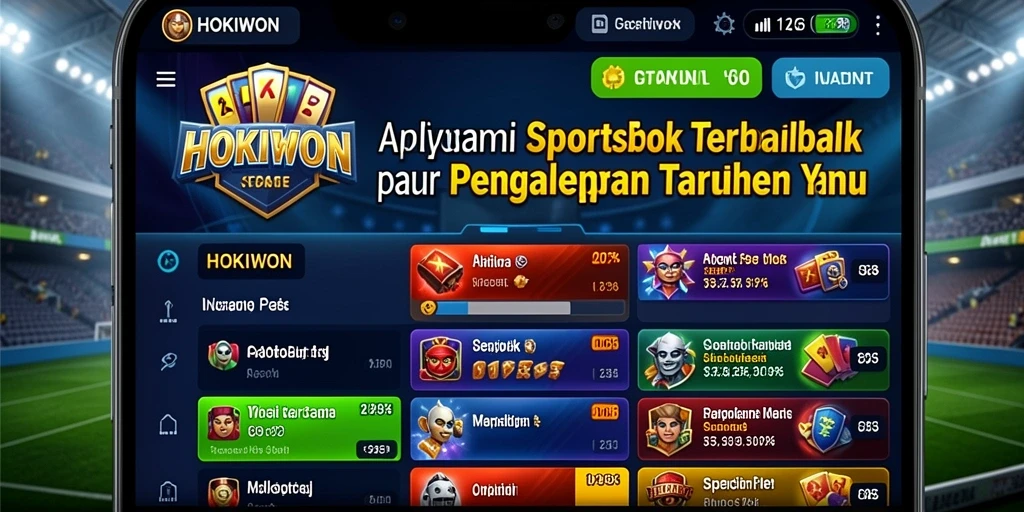 Tampilan gameplay HOKIWON yang menarik dalam aplikasi Sportsbook.