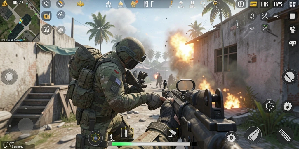 Screenshot gameplay IDR77 menampilkan aksi pertempuran yang menegangkan.