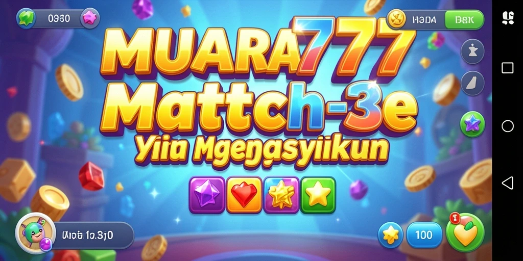 Tampilan gameplay seru di MUARA777 dengan elemen mencocokkan yang berwarna-warni.