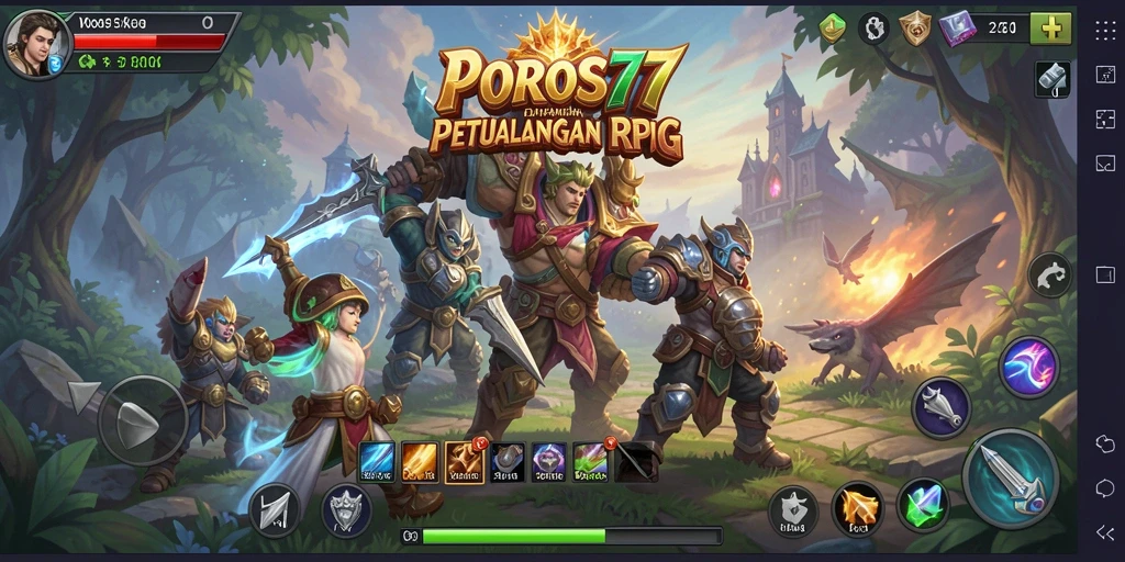 Tampilan gameplay POROS77 yang epik dan mendebarkan dalam dunia RPG.