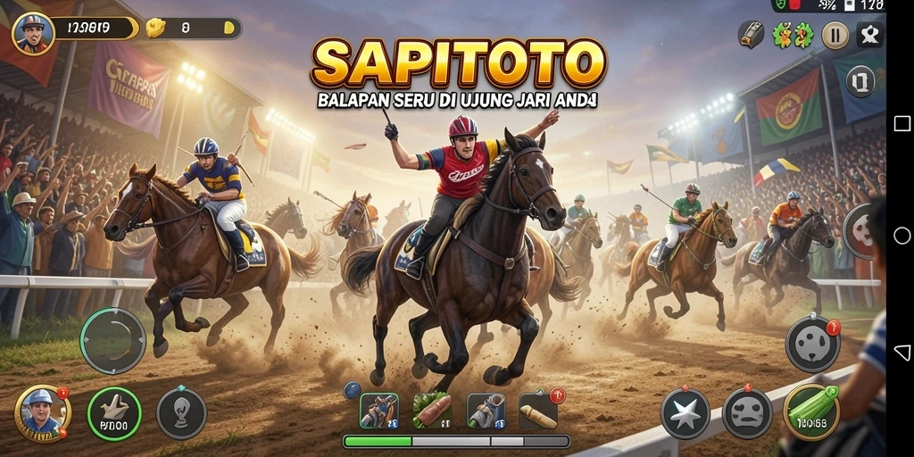 Gameplay SAPITOTO yang seru dengan berbagai kendaraan balap.