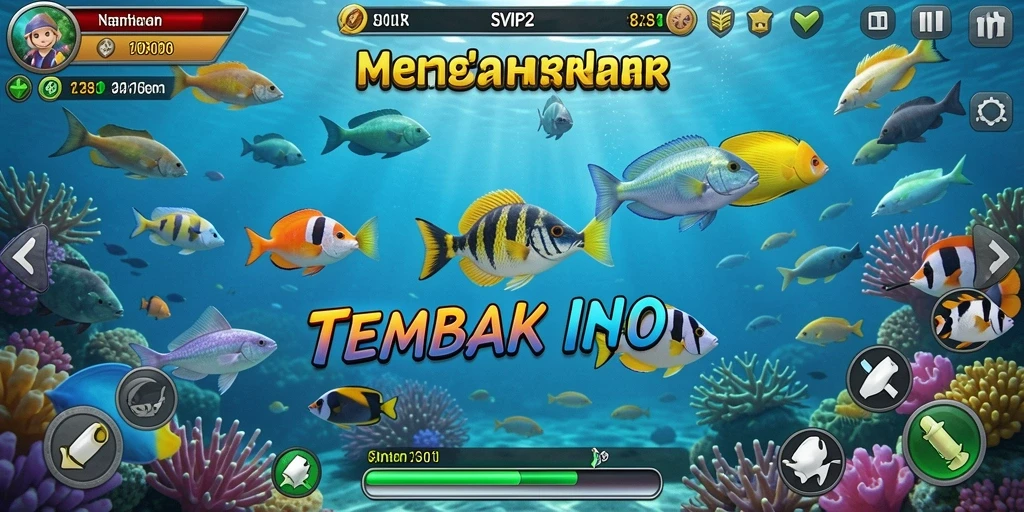 Screenshot gameplay SVIP2 menampilkan aksi menangkap ikan yang seru.